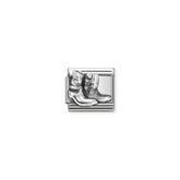Nomination COMPOSABLE CLASSIC RELIEF Element aus Edelstahl, mit 925er Silber verziert (24_(Stiefel))